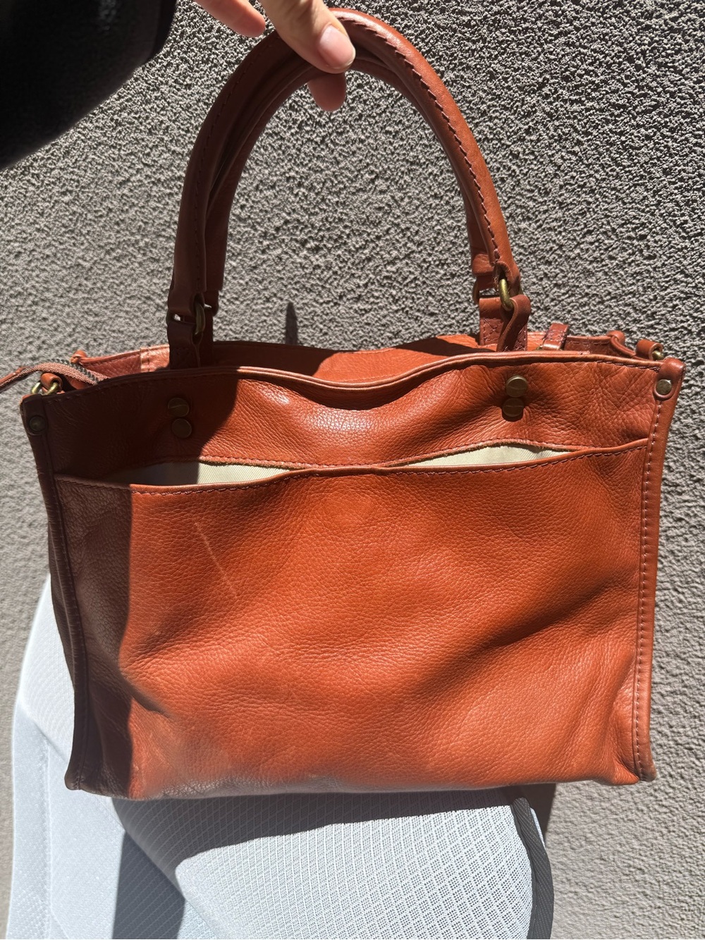 American Leather Co. Lenox Triple Entry Satchel – Soft Brandy Leather - Picture 2 of 8